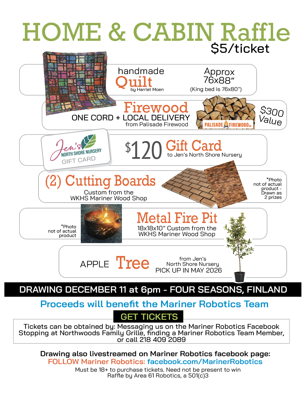 Home & Cabin Raffle Prize Package